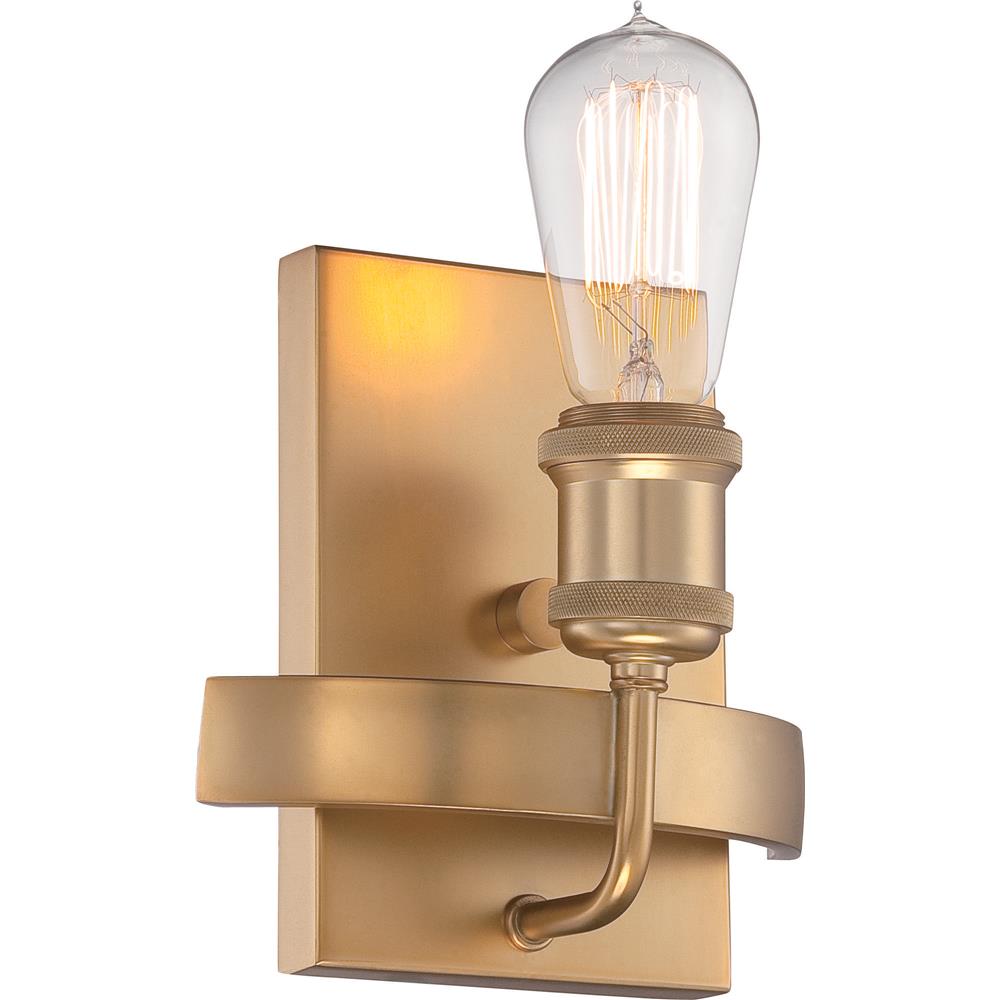 Nuvo Lighting 60/5711  Paxton - 1 Light Wall Sconce - Includes 40W A19 Vintage Lamp in Natural Brass Finish